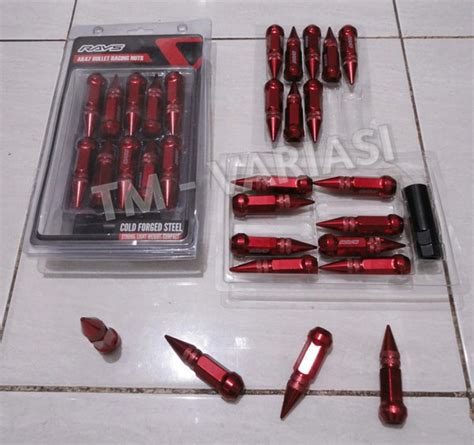 Jual Baut Roda Rays Besi Baut Racing Lug Nut Spike Tombak Merah Size