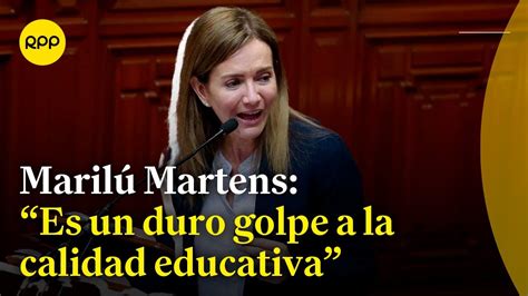 Marilú Martens muestra su preocupación por modificación de la Ley