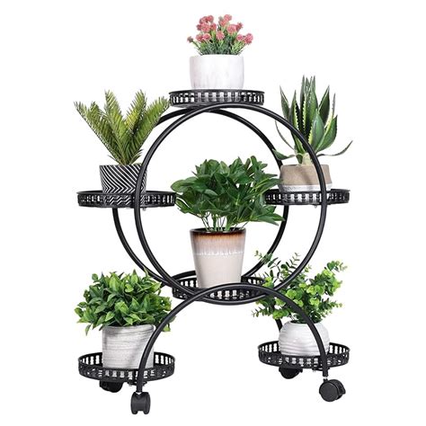 Buy UNHO Metal Plant Stand Shelves Rolling Plant Pot Stand Rack Indoor