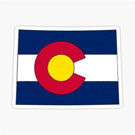 Colorado Map With Colorado State Flag Sticker For Sale By Havocgirl