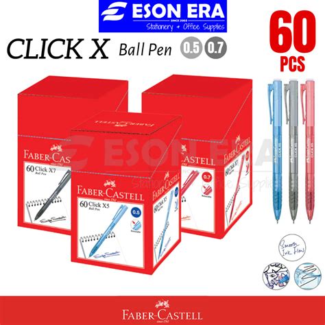 Faber Castell Click X Ball Pen Retractable 60pcs Box Click X5 0 5mm