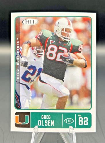 Greg Olsen 2007 Hit Rc Miami Hurricanes Chicago Bears Carolina Panthers Ebay