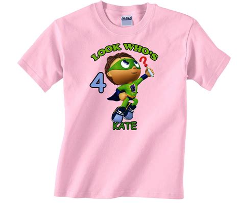 Super Why Personalized Light Pink Birthday Shirt T Shirts