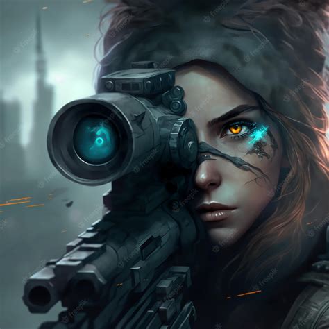 Premium Photo A Girl With A Gun And The Word Cyberpunk On It