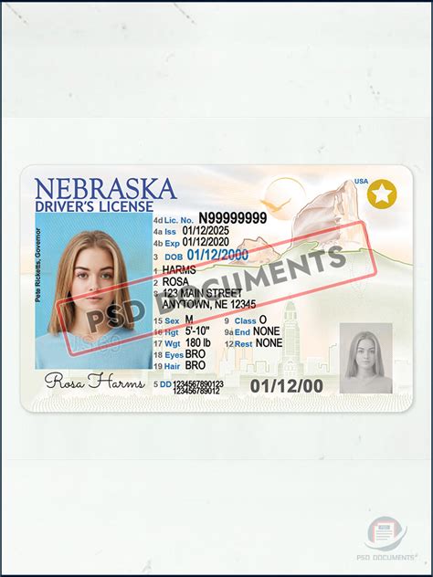 Nebraska Driver License V2 Psd Documents