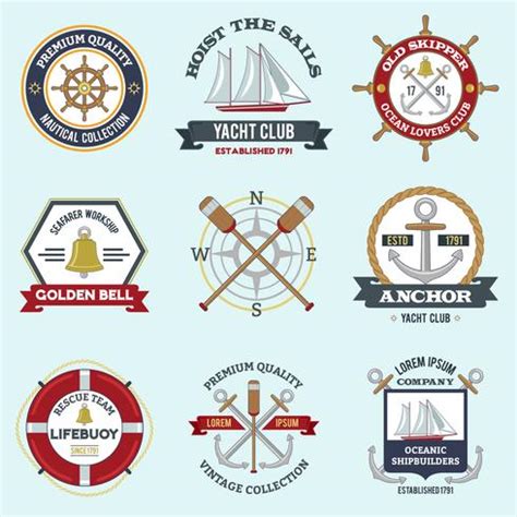 Nautical Labels Set Vector Art At Vecteezy