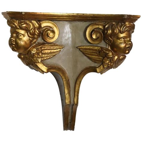 Italian Th Century Wall Shelf W Gilded Cherubs Putti Wall Shelves