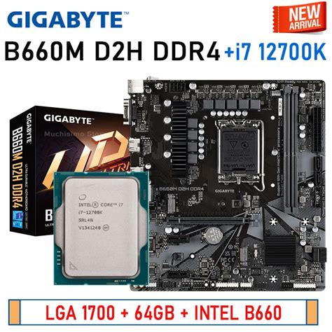 Gigabyte B660m D2h Ddr4 I3 12100f Motherboard Combo Lga 1700 Cpu Intel 12 Gen Core I3 12100f