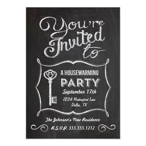 Chalkboard Housewarming Invitation Zazzle