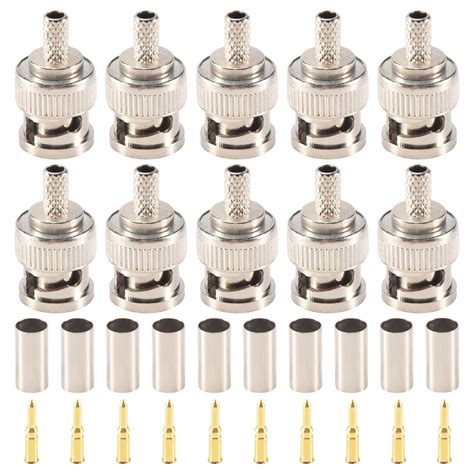 Sets Piece Bnc Male Rg Plug Crimp Connectors Walmart