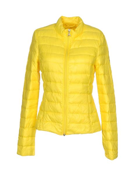 Patrizia Pepe Synthetic Down Jacket In Yellow Lyst