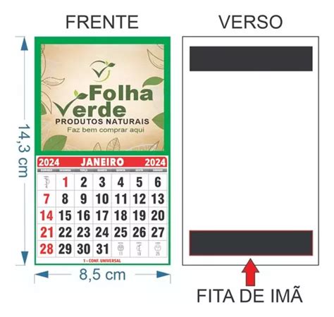 Imãs De Geladeira C Calendário 2024 Arte Grátis 1000un Frete grátis