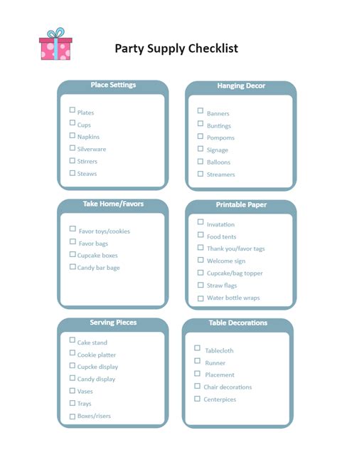 Party Supply Checklist Edrawmax Template