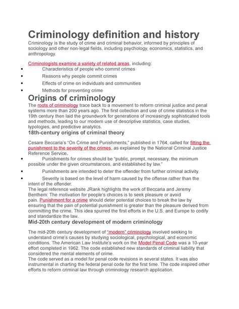 Criminology Definition And History Criminology Definition And History