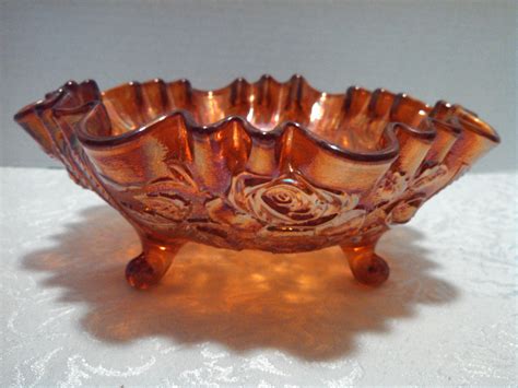 Vintage Imperial Lustre Rose Marigold Carnival Etsy Carnival Glass Collection Carnival