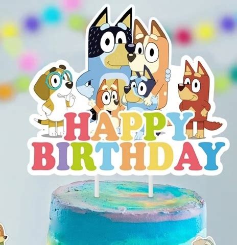 Topper Pentru Tort Happy Birthday Bluey Partybaloane