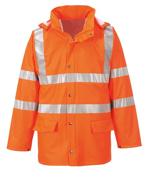 Orange Hi Vis Waterproof Jacket Safety Clothing PPE Workwear