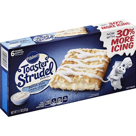 Pillsbury Toaster Strudel Pastries Danish Style Cream Cheese 6 Ct Pastries Reasors