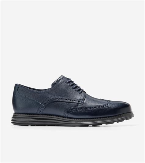 Cole Haan Man Originalgrand Wingtip Oxford Sepatu Pria Biru