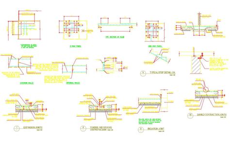 Structure Design Of Concrete Expansion Joint Autocad File Cadbull