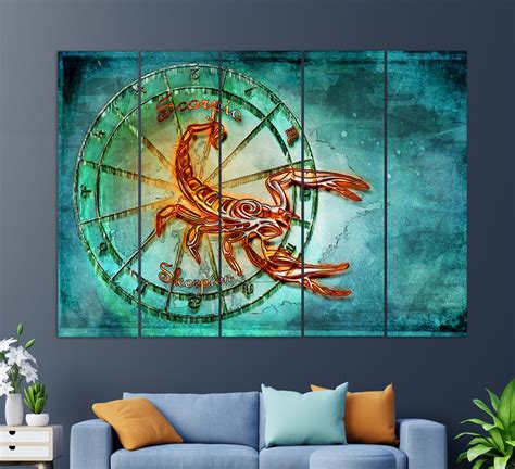 Scorpio Sign Canvas Print Zodiac Wall Art Astrology Wall Etsy