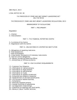 The Proceeds Of Crime And Anti Money Laundering Act Doc Template