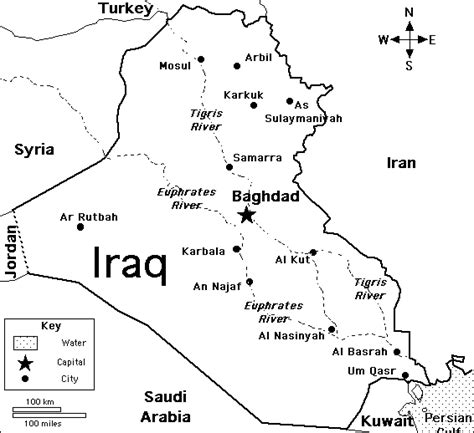 Free Printable Labeled And Blank Map Of Iraq In PDF