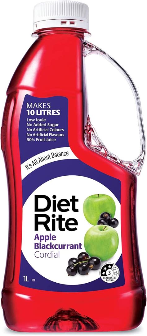 Diet Rite Cordial Drink Apple Blackcurrant 1 L Au