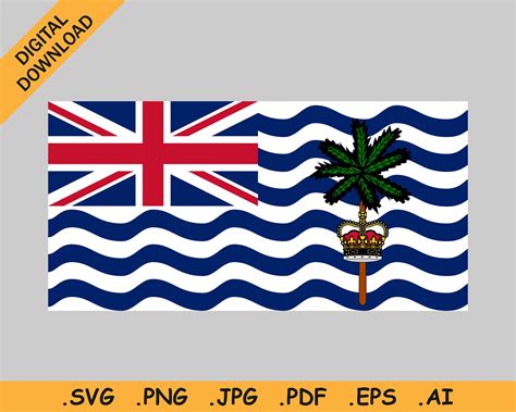 British Indian Ocean Territory Flag Svg Biot British Etsy