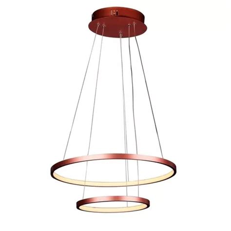 Lustre Pendente 2 Arcos Aluminio Cobre Led 40w Bivolt Ø50cm MercadoLivre