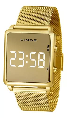 Reloj Pulsera Lince Lince De Cuerpo Color Dorado Digital Para Mujer