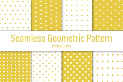 Yellow Seamless Geometric Pattern Set Graphic by CutePik · Creative Fabrica