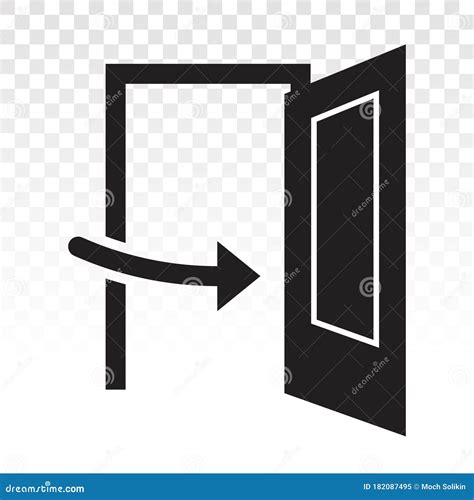 Open Door Main Entrance With Arrow Sign Flat Icon On A Transparent