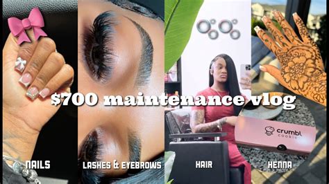 700 Maintenance Vlog 🫧🎀 Hair Nails And Toes Lashes And Brows Henna