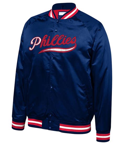 Lightweight Philadelphia Phillies Navy Blue Satin Jacket Jackets Masters