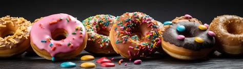 Premium AI Image A Group Of Donuts With Sprinkles On A Table