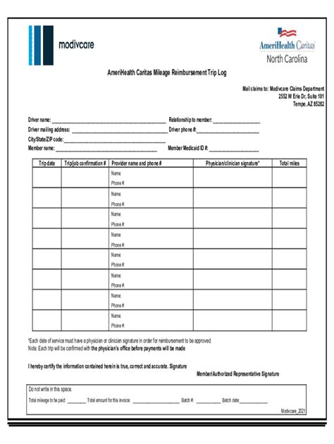 Fillable Online Modivcare Trip Log D Print Filament Fax Email Print