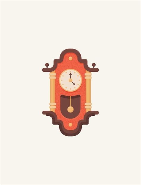 Icono de despertador vintage estilo de diseño plano Vector Premium