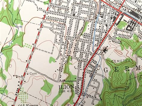 Antique Ilion New York 1943 Us Geological Survey Topographic Etsy