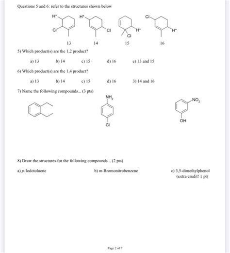 Solved Questions 5 And 6 Refer To The Structures Shown