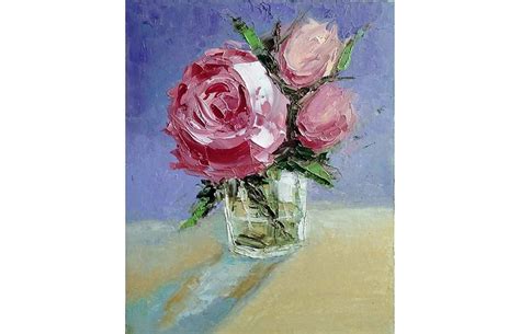 Roses Bouquet Original Oil Painting Floral Wall Art Flower Picture