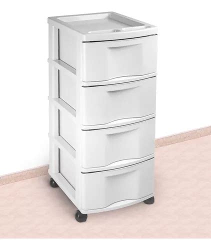 Gaveteiro Organizador 4 Gavetas Todo Branco Plástico Cod 600 Frete grátis