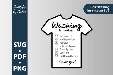 Print And Cut Shirt Washing Instructions Card Svg