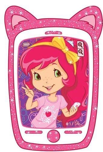 An Image Of A Girl With Pink Hair On The Screen Of A Cell Phone That Is