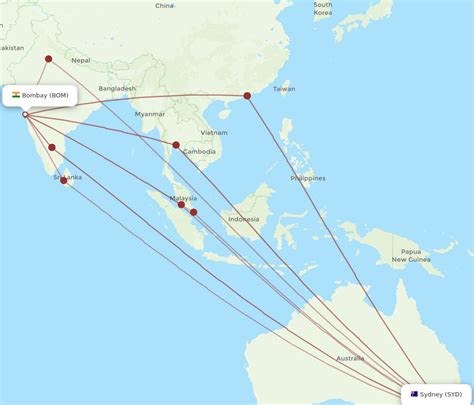 All Flight Routes From Sydney To Mumbai SYD To BOM Flight Routes