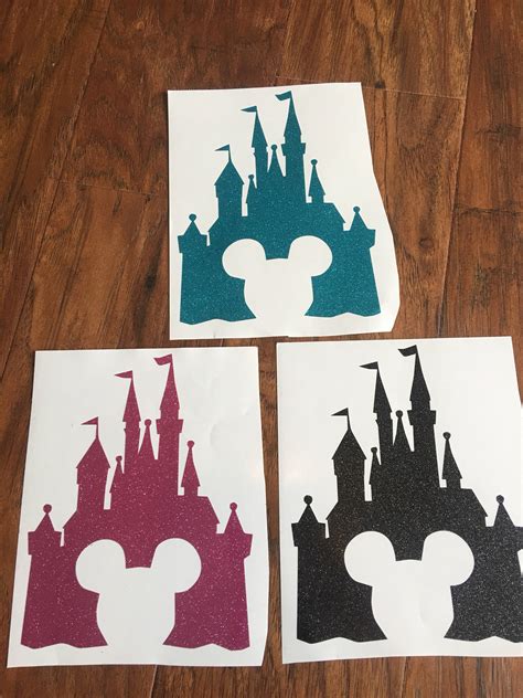 Glitter Disney Castle With Mickey Ears 7x5 Etsy