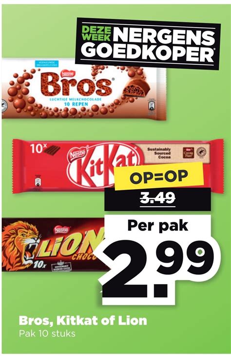 Bros Kitkat Of Lion Aanbieding Bij Plus