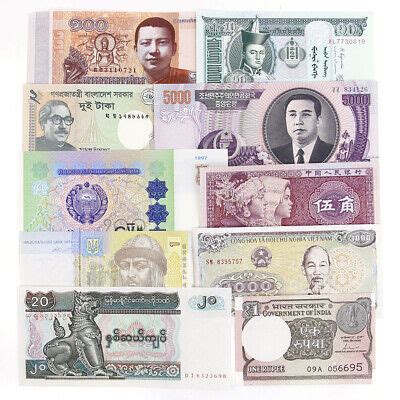 Lots 10 Banknotes From 10 Countries Paper Money Collections UNC