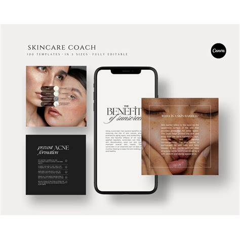 Skincare Coach Instagram Template Esthetician Post Coaching Templates Social Media Posts