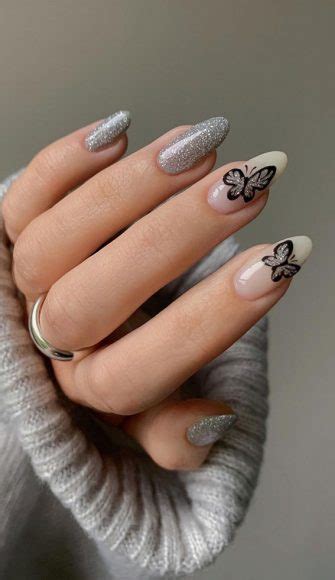 Glitter Nails To Bright Up The Season Reflective Glitter Butterfly